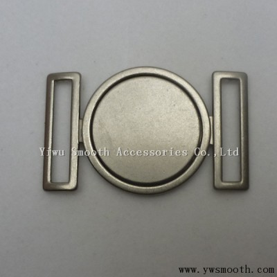 Two Pieces Joint Metal Alloy Interlocking Belt Buckle Decorative Hardware